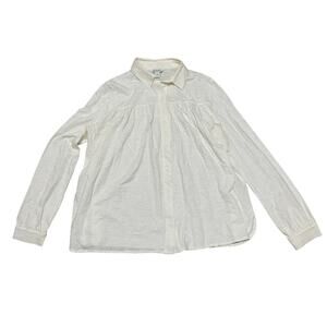Sundance‎ Women's Small White Cotton Lightweight Collared Button Up Long Sleeve